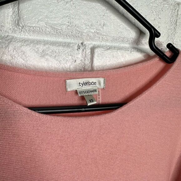 Tyler Boe Cashmere Fringe Layered Sweater Pink size XS - Picture 4 of 6